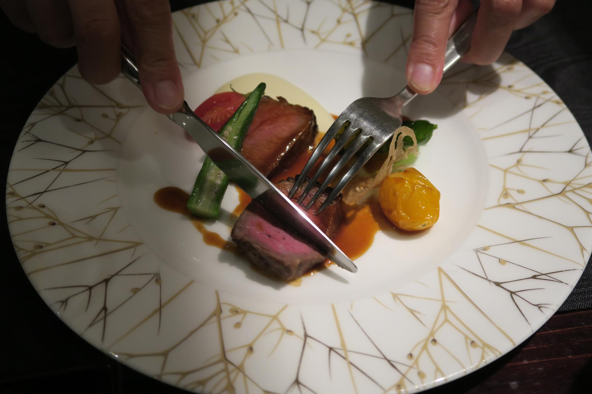 Set of plated courses for a tasting menu